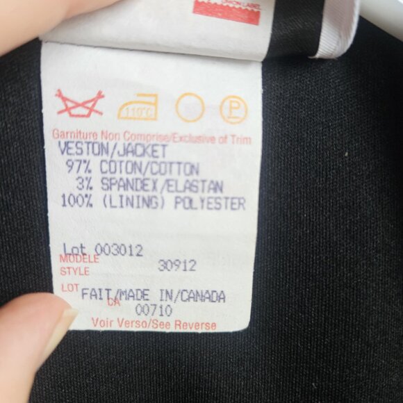 Vintage Joseph Ribkoff Trends Black Laser Cut Embellished Cotton Jacket Size 6 - Picture 16 of 16